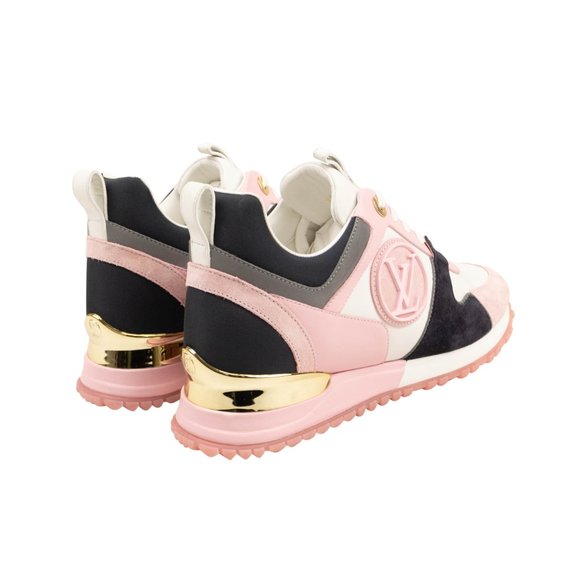 NEW LOUIS VUITTON White & Pink Run Away Sneakers Size 4/34 - Picture 4 of 5